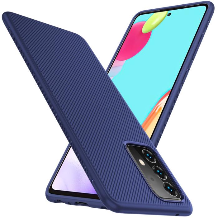 A-One Brand - Twill Texture Flexicase Skal till Galaxy A52 5G - Blå