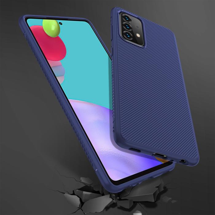A-One Brand - Twill Texture Flexicase Skal till Galaxy A52 5G - Blå