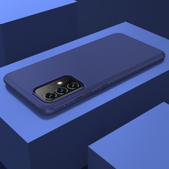 A-One Brand - Twill Texture Flexicase Skal till Galaxy A52 5G - Blå