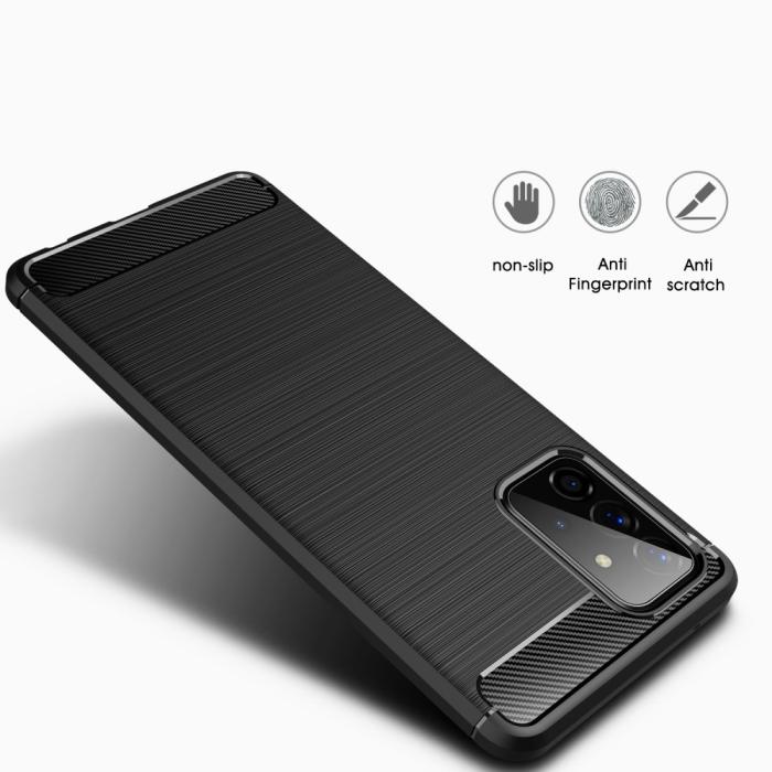 OEM - Carbon Brushed mobilskal till Galaxy A72 5G - Svart