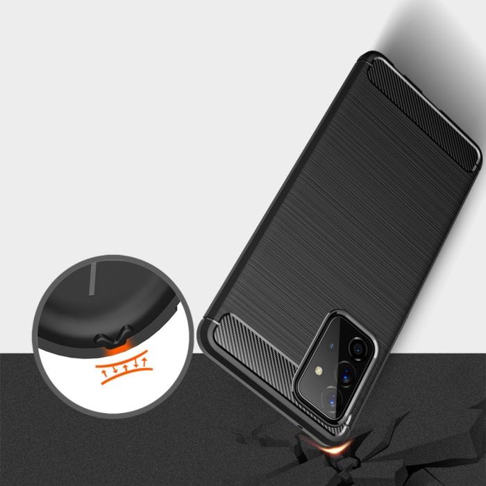 OEM - Carbon Brushed mobilskal till Galaxy A72 5G - Svart