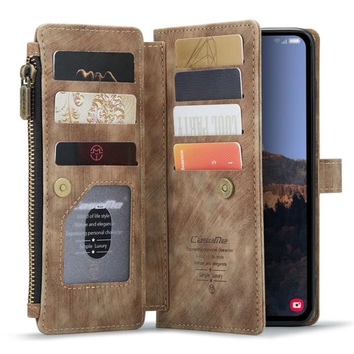 Caseme - CASEME Galaxy A24 4G Plånboksfodral C30 Zipper - Brun