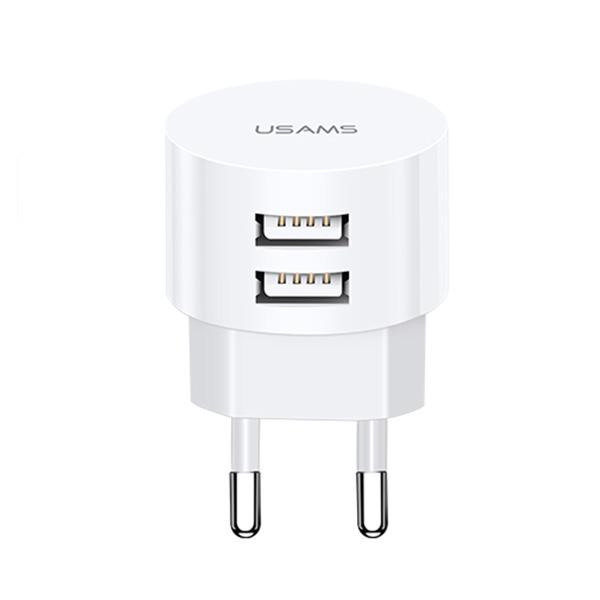 USAMS Väggladdare T20 2xUSB 2.1A Fast Charging (US-CC080) - Vit
