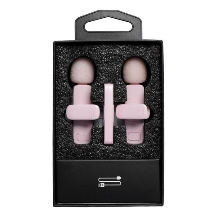 OEM - 2-i-1 Trådlös Lavaliermikrofon Lightning Dubbel K1 - Rosa