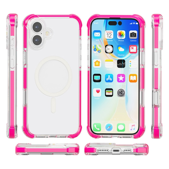 A-One Brand - iPhone 17 Mobilskal MagSafe Förstärkta Hörn Acrylic - Rosa