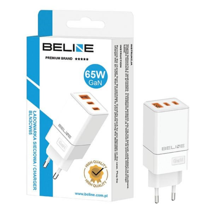 Beline - Beline Väggladdare 2x USB-C Till USB-A - Vit