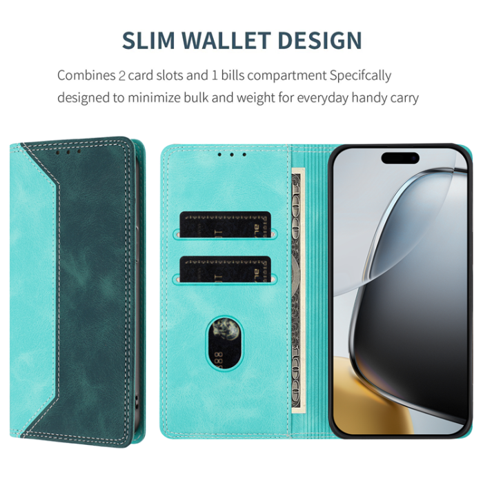 A-One Brand - OnePlus 15 Konstläder Plånboksfodral Färg Splicing RFID-Skydd