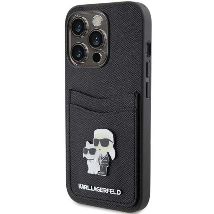KARL LAGERFELD - Karl Lagerfeld iPhone 15 Pro Mobilskal Korthållare Metal Logo