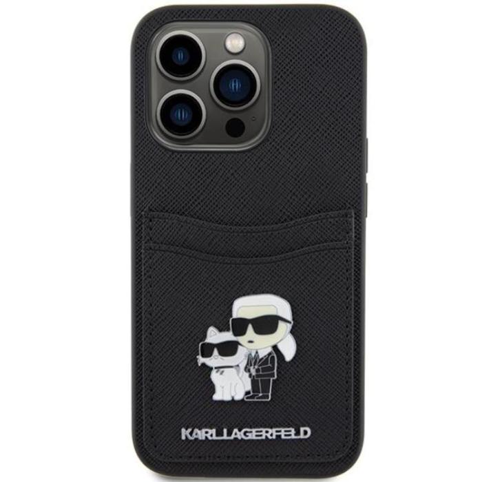 KARL LAGERFELD - Karl Lagerfeld iPhone 15 Pro Mobilskal Korthållare Metal Logo