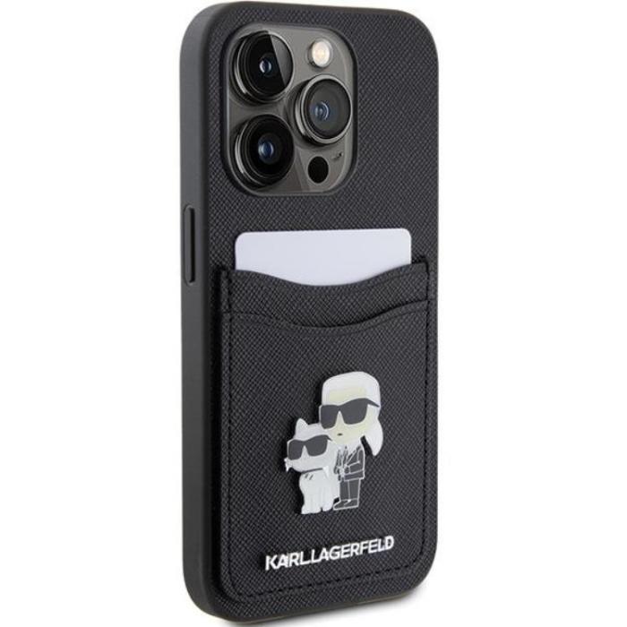 KARL LAGERFELD - Karl Lagerfeld iPhone 15 Pro Mobilskal Korthållare Metal Logo