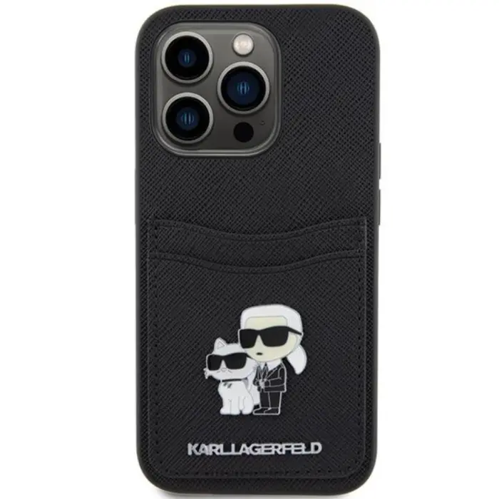 KARL LAGERFELD - Karl Lagerfeld iPhone 15 Pro Mobilskal Korthållare Metal Logo