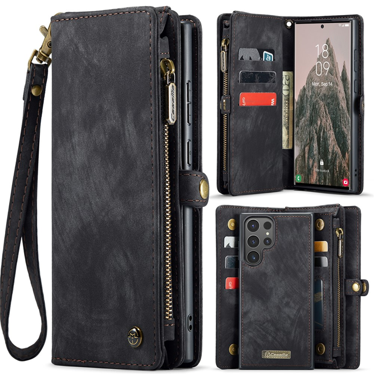 CASEME Galaxy S25 Ultra Plånboksfodral Med Rem - Svart | 2353 | AlltMobil