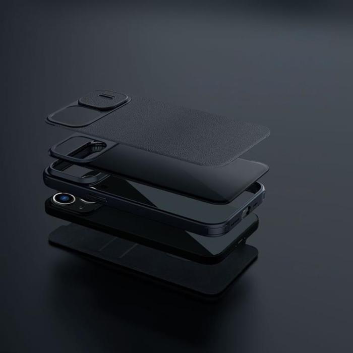 Nillkin - Nillkin iPhone 14 Plus Plånboksfodral Qin Cloth Pro - Grå