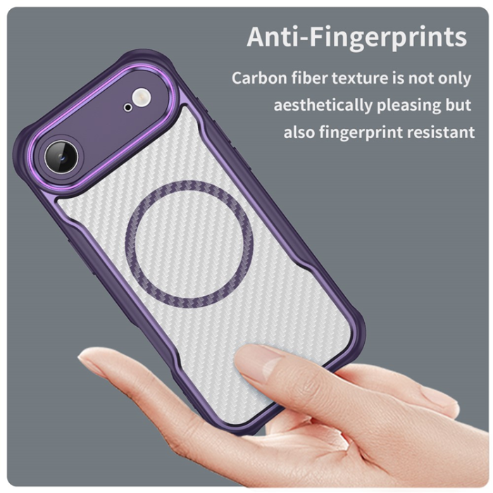 A-One Brand - iPhone 17 Air Mobilskal MagSafe Carbon Fiber - Lila