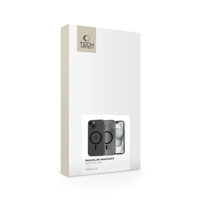 Tech-Protect - Tech-Protect iPhone 15 Mobilskal Magsafe Magslim - Matt Svart