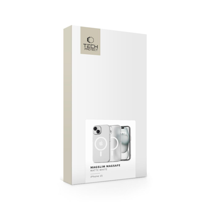 Tech-Protect - Tech-Protect iPhone 15 Mobilskal Magsafe Magslim - Matt Vit