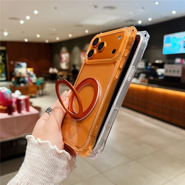 A-One Brand - iPhone 17 Pro Mobilskal MagSafe Ring Kickstand - Orange