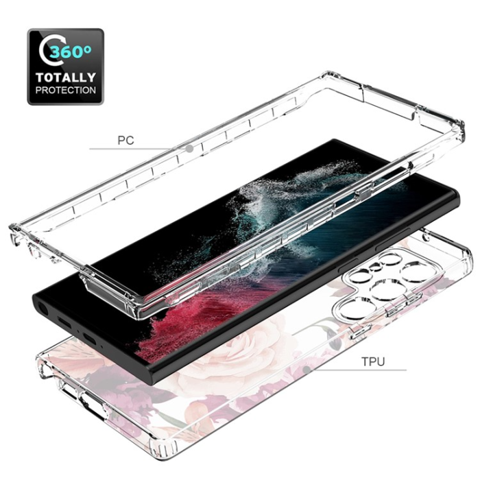 OEM - Galaxy S23 Ultra Skal Pattern Printing - Lila Flower