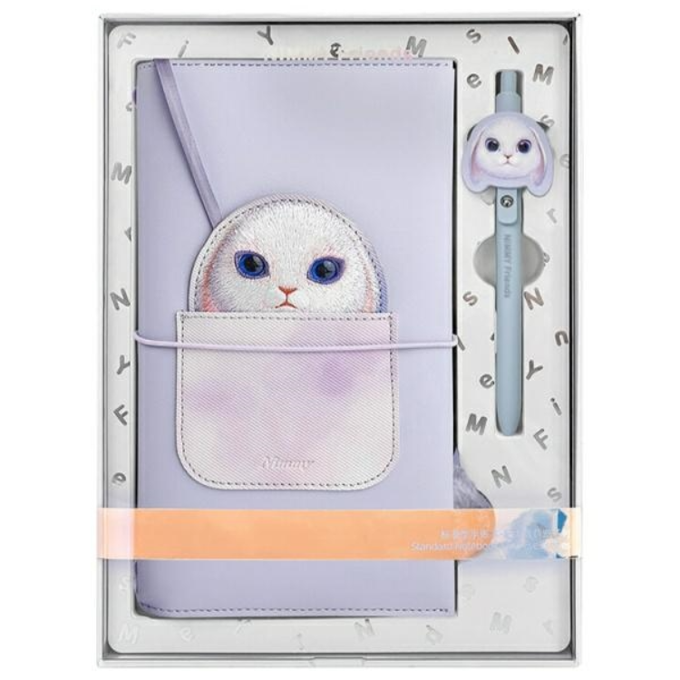 Nimmy Set 2in1 Notebook + Pen Big Eyed Pet 2.0 Rabbit - Lila | 2353 | AlltMobil
