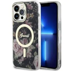 Guess - Guess Mobilskal till iPhone 14 Pro Max MagSafe Flower - Svart