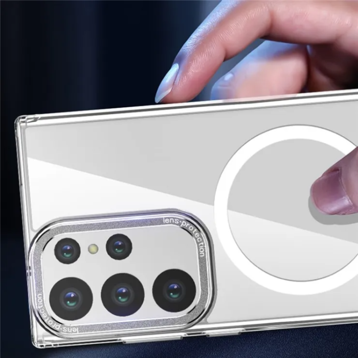 OEM - Galaxy S23 Ultra Mobilskal Magsafe Magnetic Hybrid - Silver