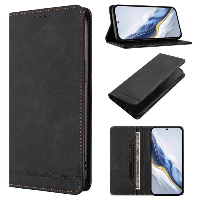OEM - RINACASIS Samsung Galaxy A57 Plånboksfodral Konstläder RFID Skydd - Svart