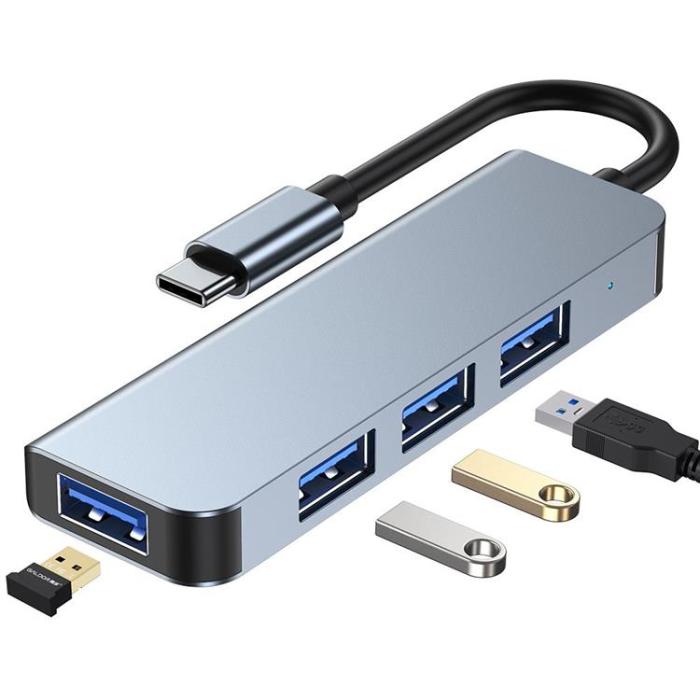 Tech-Protect - Tech-Protect V1-Hub Adapter 4in1 - Grå