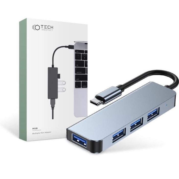 Tech-Protect - Tech-Protect V1-Hub Adapter 4in1 - Grå