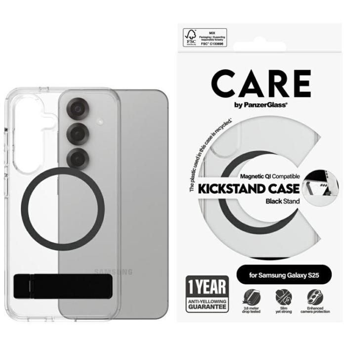 PanzerGlass - CARE By PanzerGlass Galaxy S25 Mobilskal MagSafe QI Kickstand - Svart