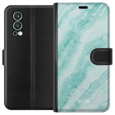 iSecrets - Pl&aring;nboksfodral till OnePlus Nord 2 5G med Mint Marble