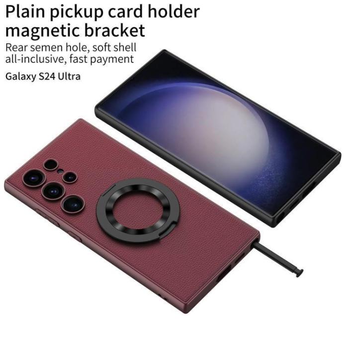 GKK - GKK Galaxy S24 Ultra Mobilskal Ringhållare KickStand - Svart