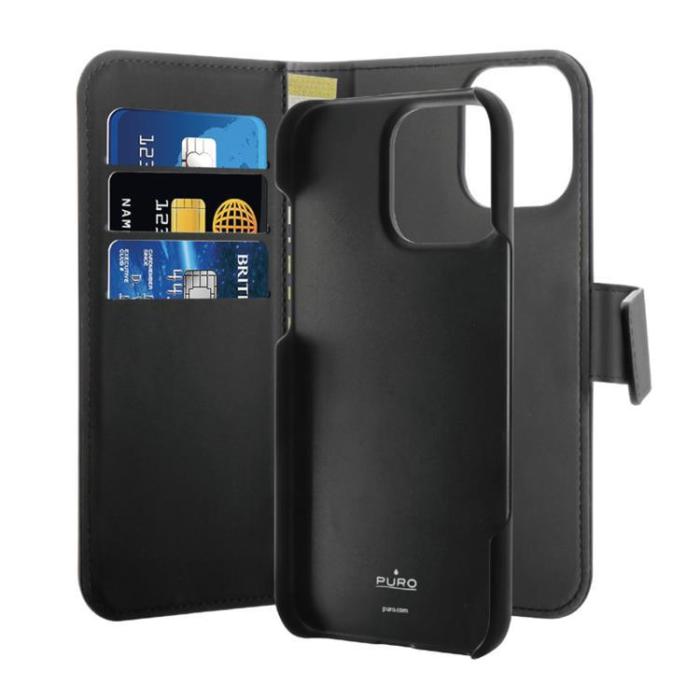Puro - Puro iPhone 16 Pro Plånboksfodral 2-in-1 Detachable - Svart