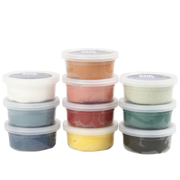 UTGATT5 - SILK CLAY Mixade Färger Dova Färger 10x40g