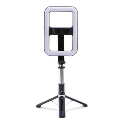 Selfiestick och Tripod med LED-blixt och fjärrkontroll 99X - Svart