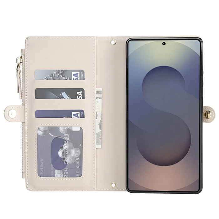 A-One Brand - Galaxy S25 Ultra Plånboksfodral MagSafe Detachable - Vit