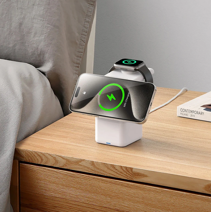 DUZZONA - Duzzona 4-in-1 Trådlös Laddare Magsafe iPhone, Apple Watch, AirPods W20 15W