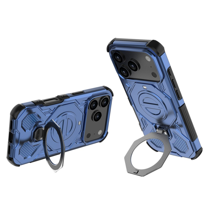 A-One Brand - iPhone 17 Pro Max Mobilskal Rotating Kickstand - Mörkblå