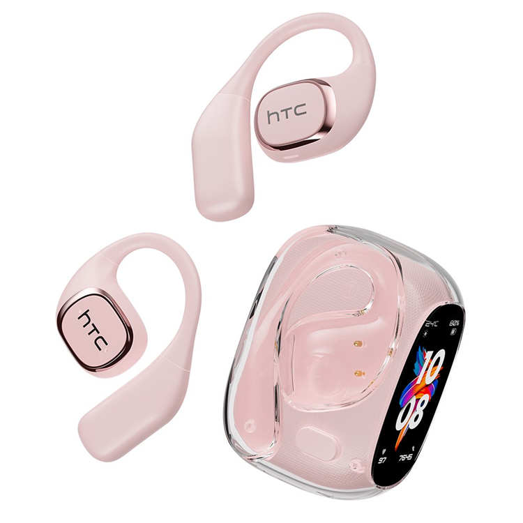 HTC Trådlösa Bluetooth Hörlurar med LCD-skärm On-Ear Smart NE11 (Rosa)