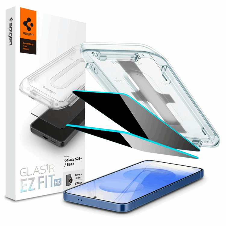 Spigen [2-Pack] Galaxy S25 Plus/S24 Plus Skärmskydd Härdat Glas EZ-FIT | 5468 | AlltMobil