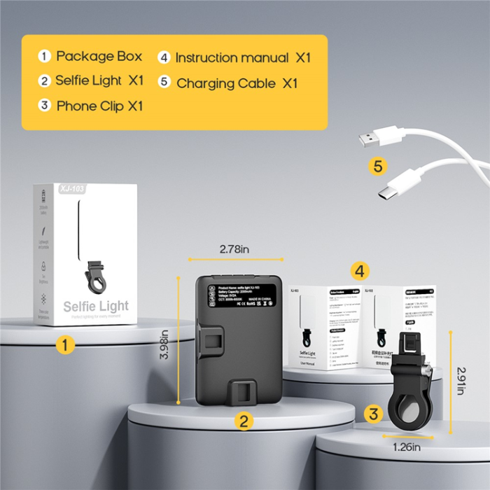 OEM - Bärbar Selfielampa för Liveströmmande Videokonferenser XJ103