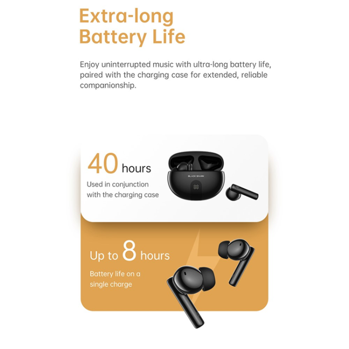 BLACK SHARK - BLACK SHARK TWS Trådlösa Bluetooth-Hörlurar In-ear T18 - Svart