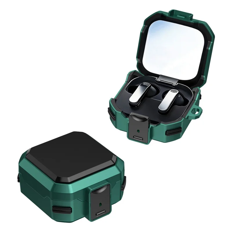 Skal för Galaxy Buds 4/Buds 4 Pro Armor - Svart/Grön | 2353 | AlltMobil