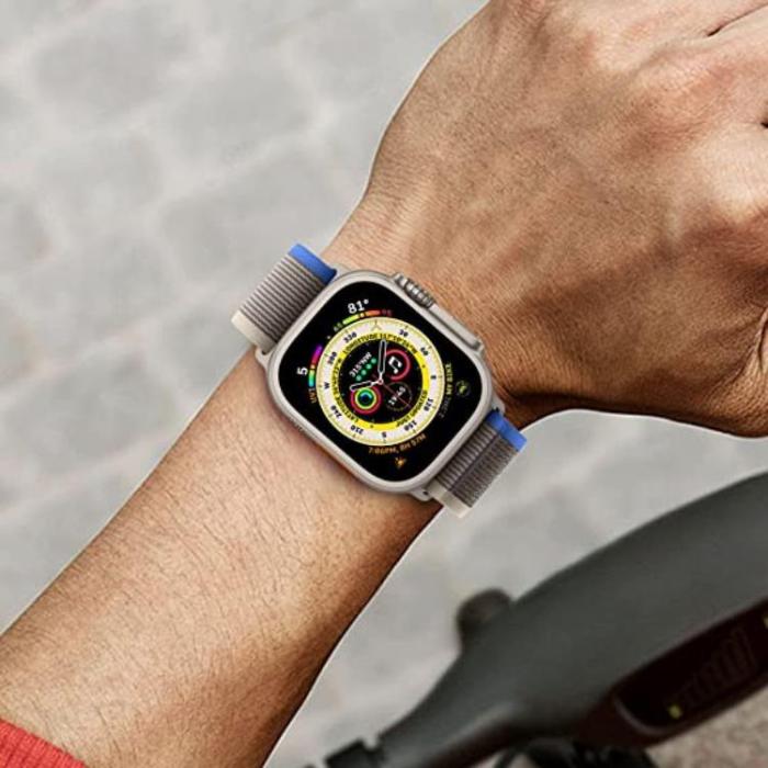 A-One Brand - Apple Watch 4/5/6/7/8/SE/Ultra (49/45/44/42mm) Trail Loop Band - Blå/Grå