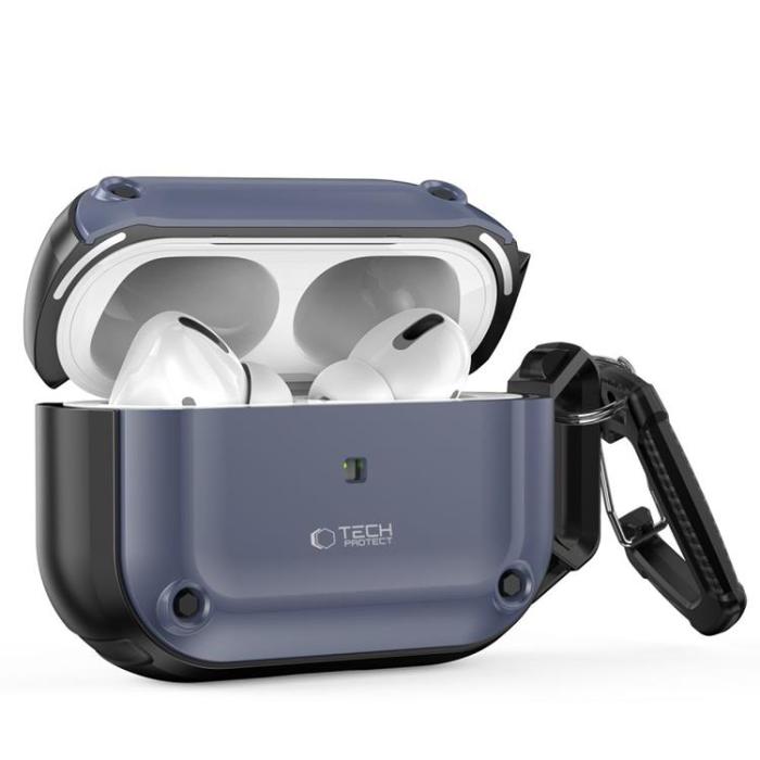 Tech-Protect - Tech-Protect Apple Airpods Pro 1/2 Skal Rough Hook - Stålblå