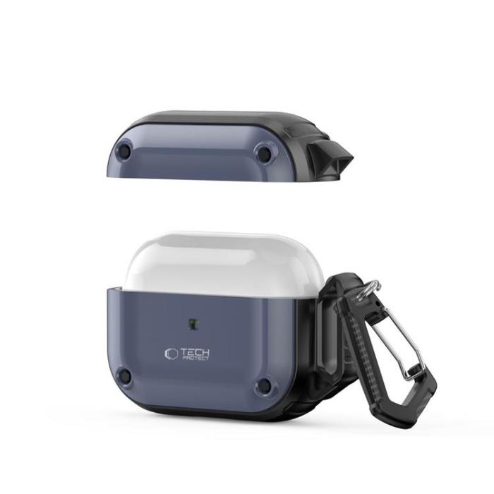 Tech-Protect - Tech-Protect Apple Airpods Pro 1/2 Skal Rough Hook - Stålblå