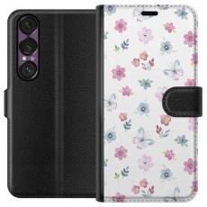 iSecrets - Plånboksfodral till Sony Xperia 1 VII med Blommor och fjärillar