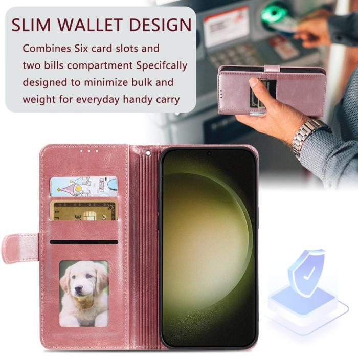 OEM - Mobilfodral för Samsung Galaxy S26 Plus 6 Kortfack Konstläder - Roséguld