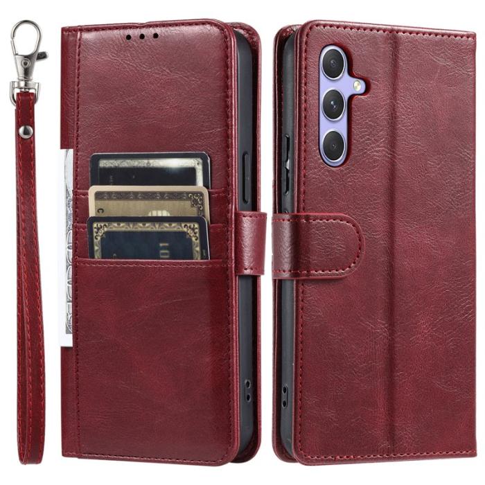 OEM - Mobilfodral för Samsung Galaxy S26 Plus 6 Kortfack Konstläder - Vinröd