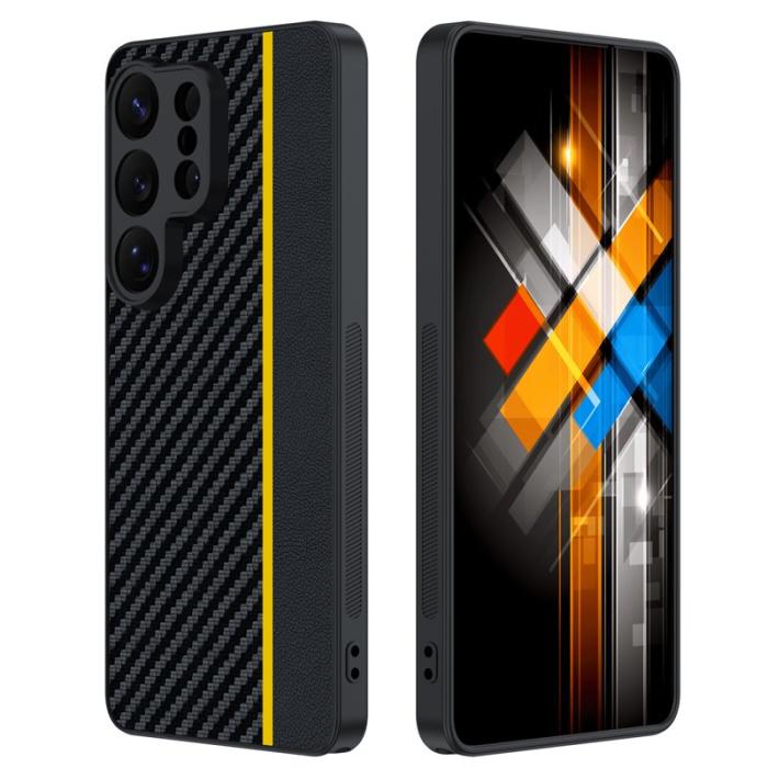 OEM - Mobilskal för Samsung Galaxy S26 Ultra Konstläder + PC - Svart
