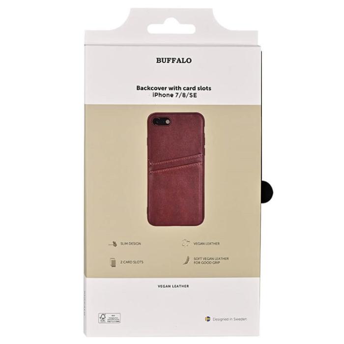 BUFFALO - Buffalo iPhone 7/8/SE (2020/2022) Skal Korthållare - Brun